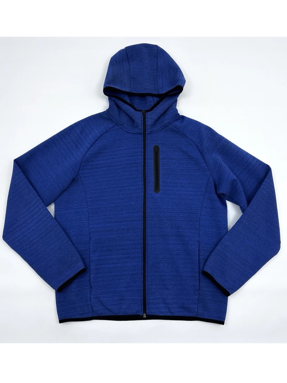 Uniqlo Men's Dry Stretch Sweat Full-Zip Hoodie Size L Blue Athletic Pocket